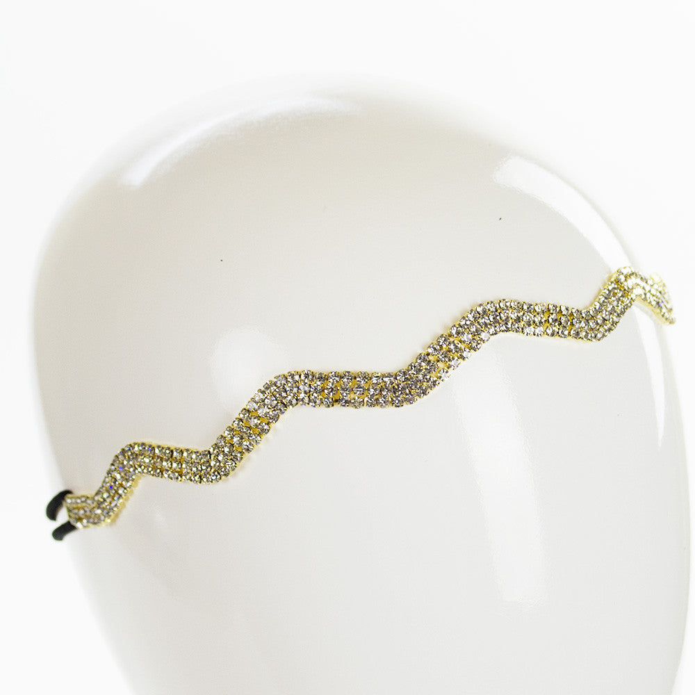 Rhinestone Wave Stretch Headband