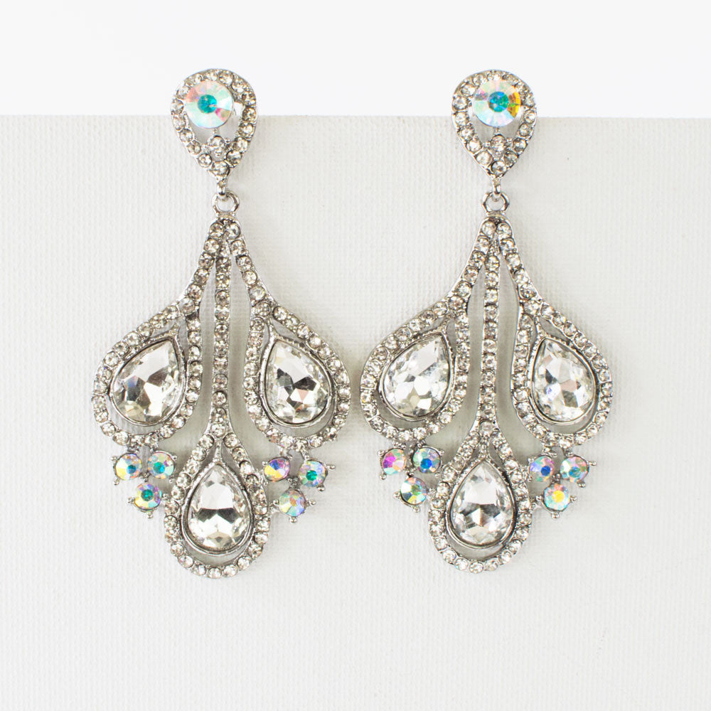 Teardrop Large Crystal Earrings