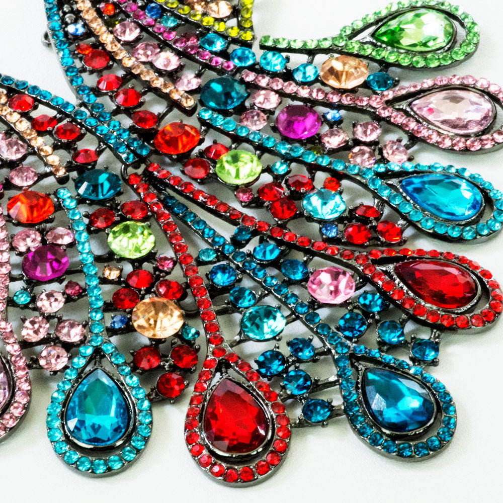 Peacock Crystal Necklace Set