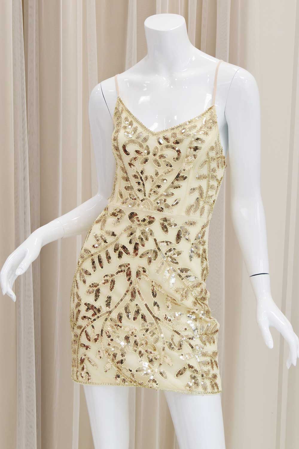 Great Gatsby homecoming mini dress in gold 